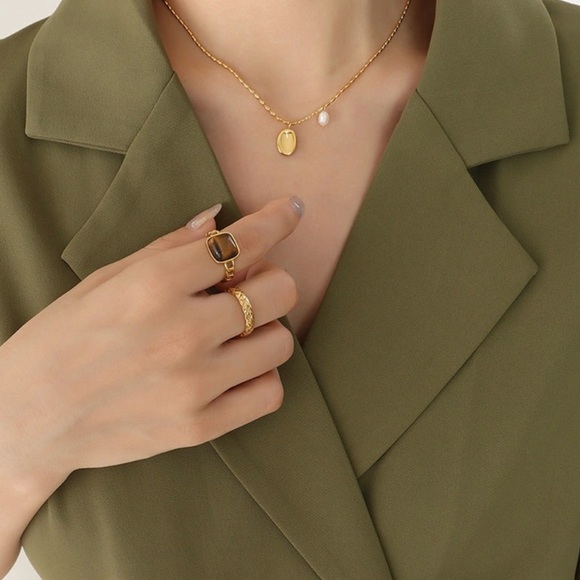 18K Gold Plated Dainty Necklace*Gold
Nugget Chain*Pearl Necklace*ML - Picture 2 of 6